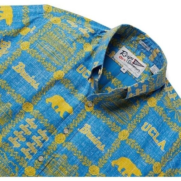 Reyn Spooner University California UCLA Tailored Hawaiian Button Shirt M NWT - Picture 4 of 5